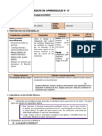 Sesion de Aprendizaje #37: 1. Datos Informativos