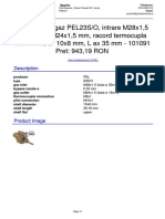 Robinet de Gaz PEL23S/O, Intrare M28x1,5 MM, Iesire M24x1,5 MM, Racord Termocupla M9x1 MM, Ax 10x8 MM, L Ax 35 MM - 101091