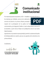 Comunicado - Clausura CDI - Arawalibo