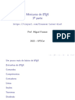 Minicurso de L TEX 3 Parte: Prof. Miguel Frasson