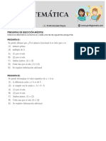 Preguntas de Selección Múltiple: Marca La Alternativa Correcta en Cada Una de Las Siguientes Preguntas