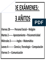 Rol de Exámenes: 3 Añitos