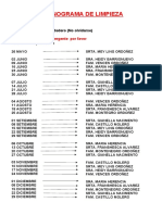 Cronograma de Limpieza