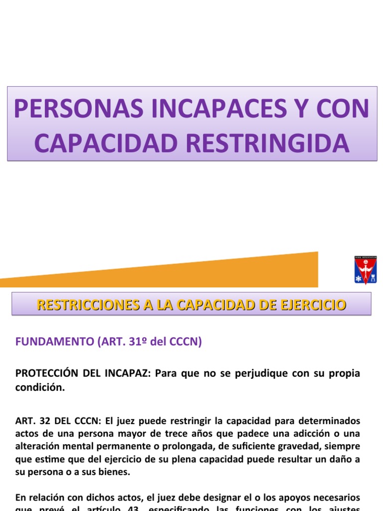 Personas Incapaces Y Con Capacidad Restringida | PDF | Sentencia (ley ...