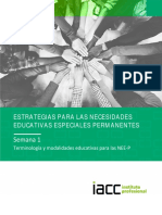 Semana 1: Estrategias para Las Necesidades Educativas Especiales Permanentes