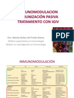 Inmunomodulacion Inmunización Pasiva Tratamiento Con Igiv: Dra. Natalia Nuñez Del Prado Alanes