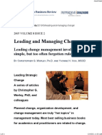 Leading and Managing Change Worley&vick, 2005