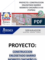 Proyecto: Construccion Enlosetado Barrio Morrito Chicheño D-Viii (Tupiza)