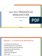 Ind 333: Procesos de Manufactura: Docente: Ing. Msc. Aldo Vargas I/2021