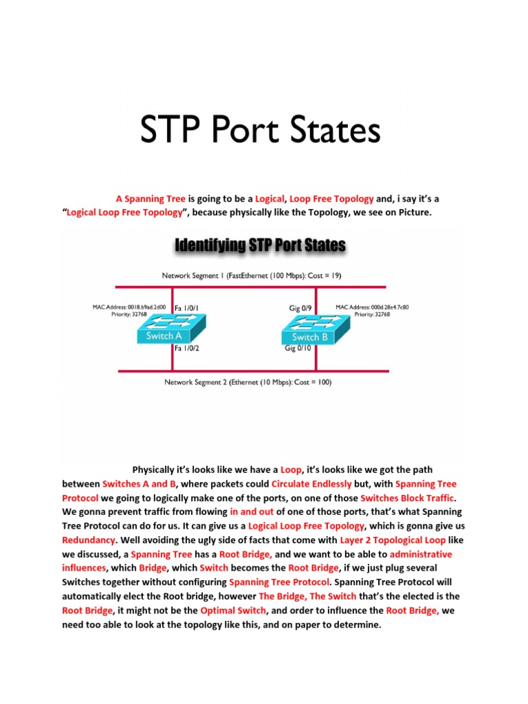 2 - Spanning Tree Protocol Ports States | Download Free PDF | Computing ...