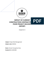 Impact of Current Construction Contracting On Poor Project Delivery - Report