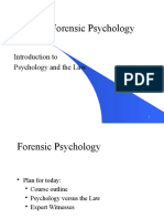 Forensic Psychology: Introduction To Psychology and The Law