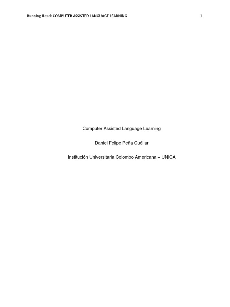Computer Assisted Language Learning Overview | PDF