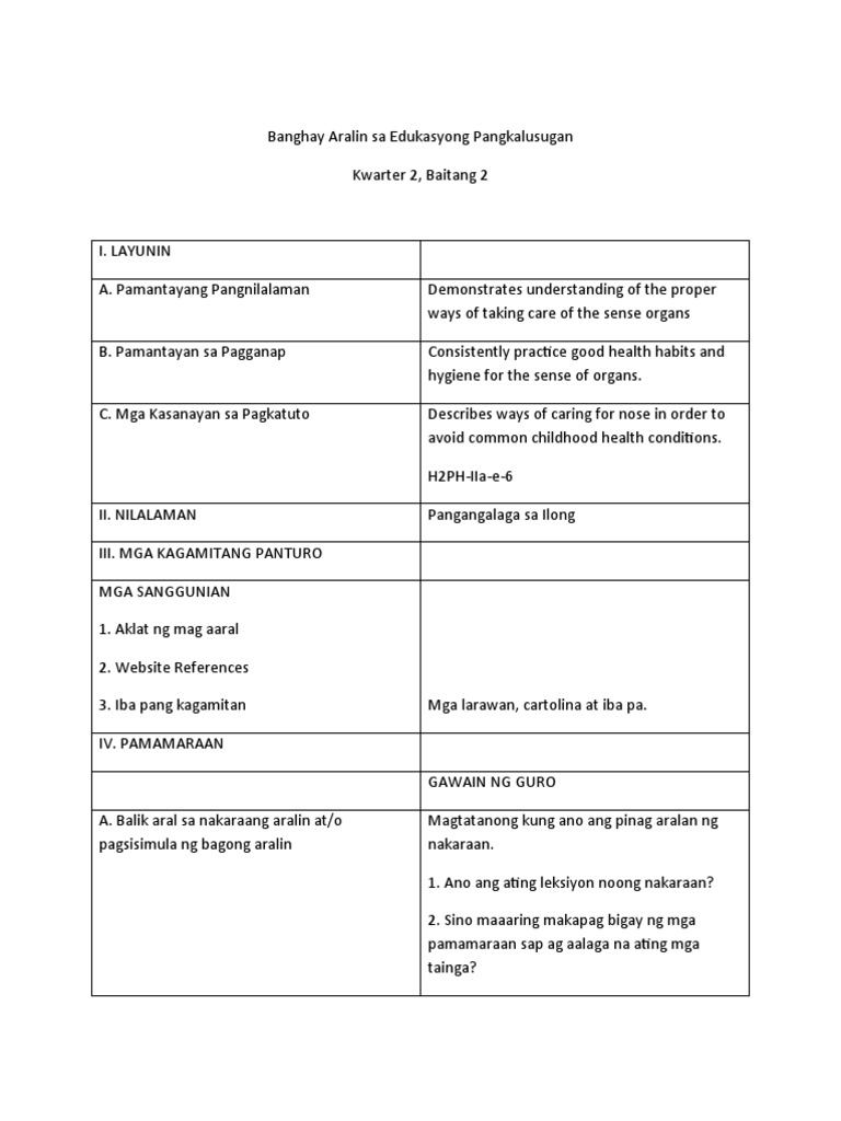 2dlp Health Grade 2 Pdf