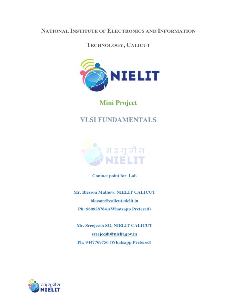 VLSI Fundamentals Mini Project Guide | PDF | Computers
