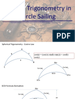 Spherical Trigonometry in Great Circle Sailing