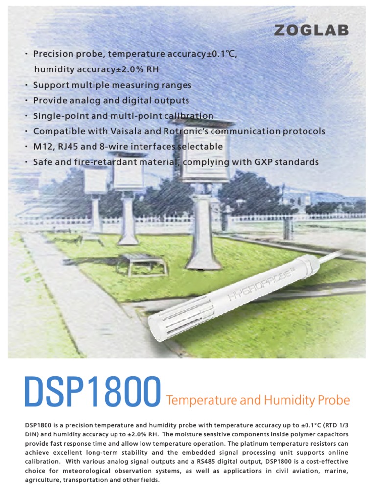 DSP1800 Precision Probe Specifications | PDF | Celsius | Sensor