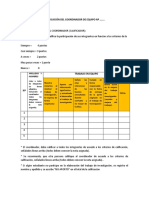 Calificación Del Coordinador de Equipo # .. Actividad