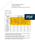 Calificación Del Coordinador de Equipo # .