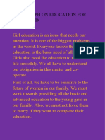 Paragraph On Education For Girl Child