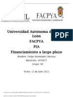 Universidad Autónoma de Nuevo León Facpya PIA Financiamiento A Largo Plazo