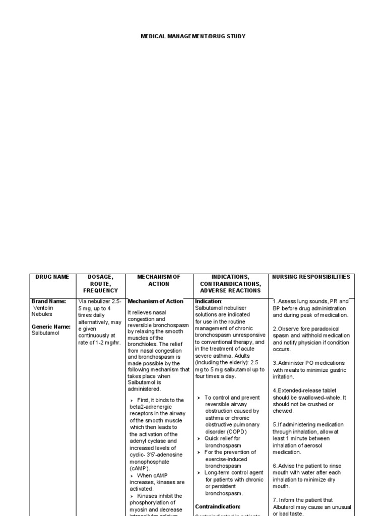 Medical management drug study pdf medical treatments clinical