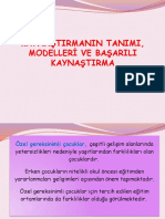 Kaynaştirmanin Tanimi, Modelleri Ve Başarili Kaynaştirma