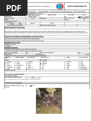 incident report Muhammad Irfan