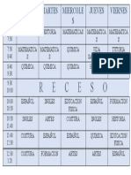 Horario escolar semanal de asignaturas