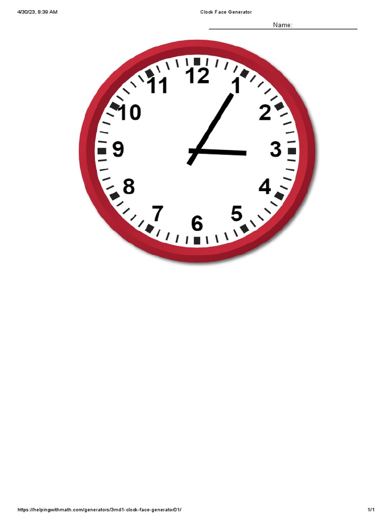 Clock face generator common core math 2 pdf