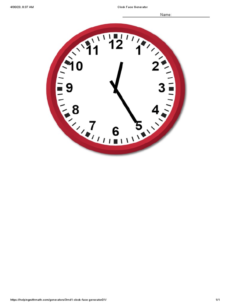 Clock face generator common core math pdf
