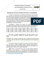 Atividade de Revisão de Estatística Descritiva e Probabilidade