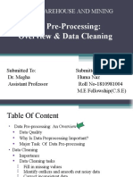 Data Pre-Processing: Overview & Data Cleaning: Data Warehouse and Mining