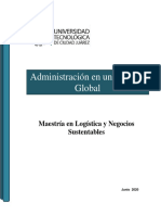 Administración en Un Entorno Global: Maestría en Logística y Negocios Sustentables