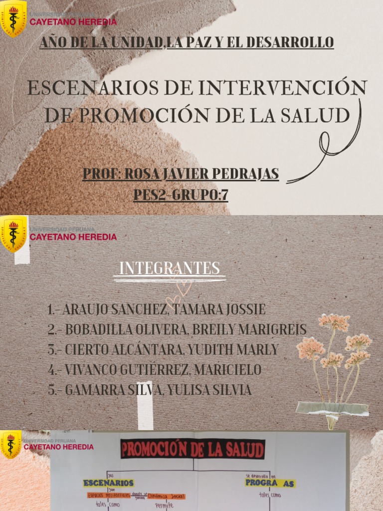 Mapa Conceptual, ESCENARIOS DE INTERVENCIÓN DE PROMOCIÓN DE LA SALUD | PDF