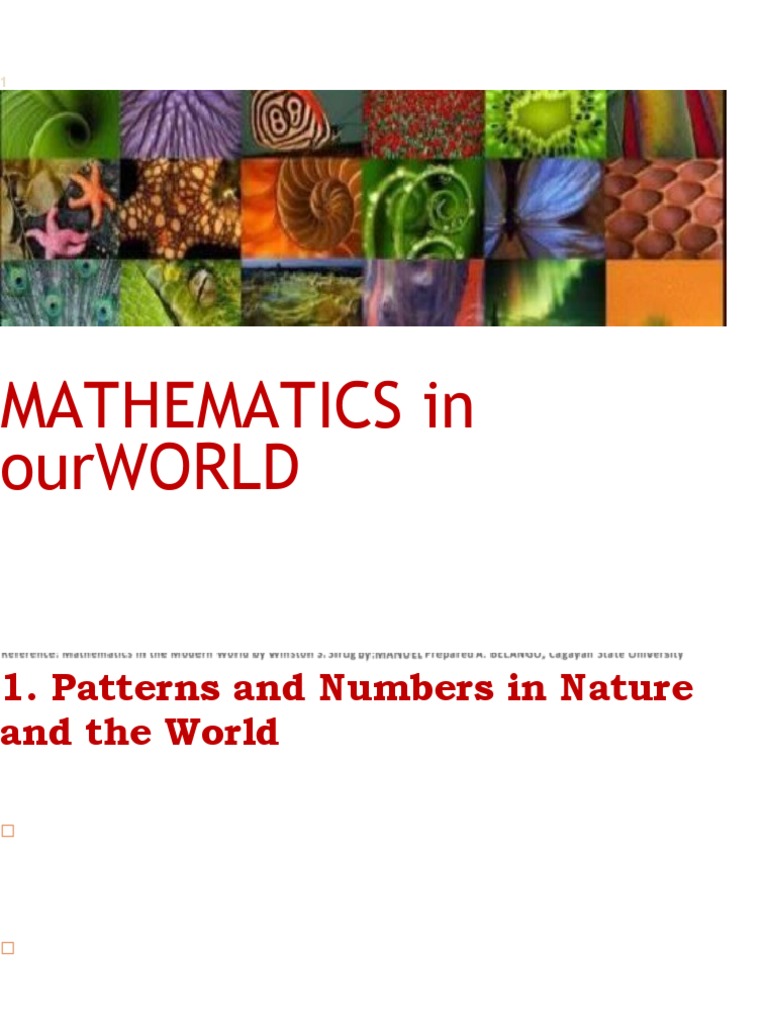 Chapter 1 PPT - Mathematics in Our World | PDF