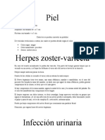 Piel-Herpes zoster-varicela-Infección urinaria-Diabetes