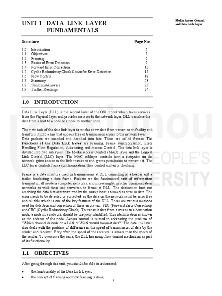 Data Link Layer Fundamentals | PDF | Transmission Control Protocol ...
