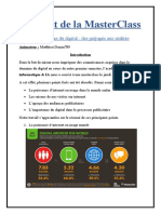 Rapport de La Masterclass: Les Pratiques Du Digital: Des Préjugés Aux Réalités