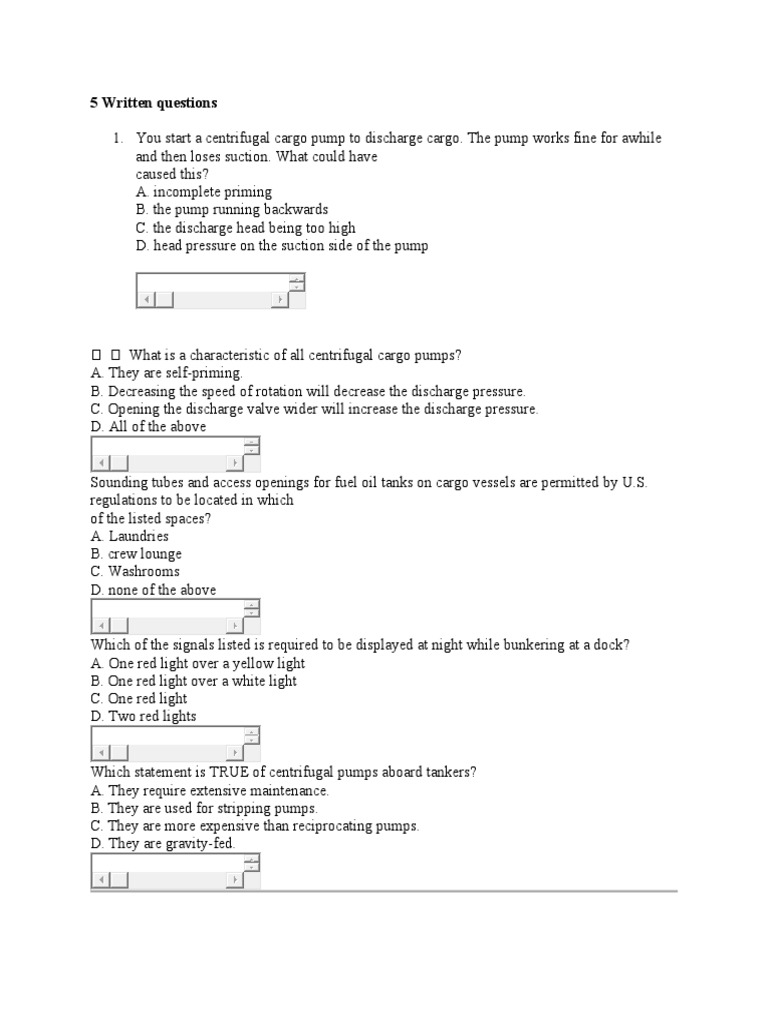 Tanker Question 3 PDF Pump Oil Tanker