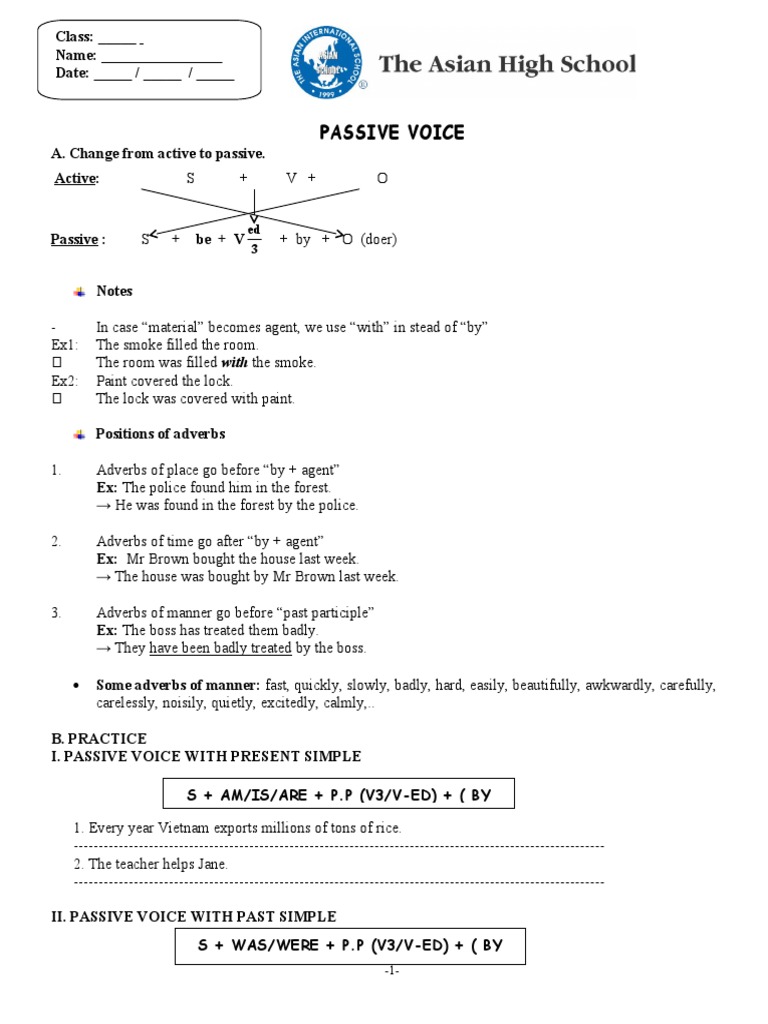 Language Focus - Passive Voice-2 | PDF | Perfect (Grammar) | Linguistic ...