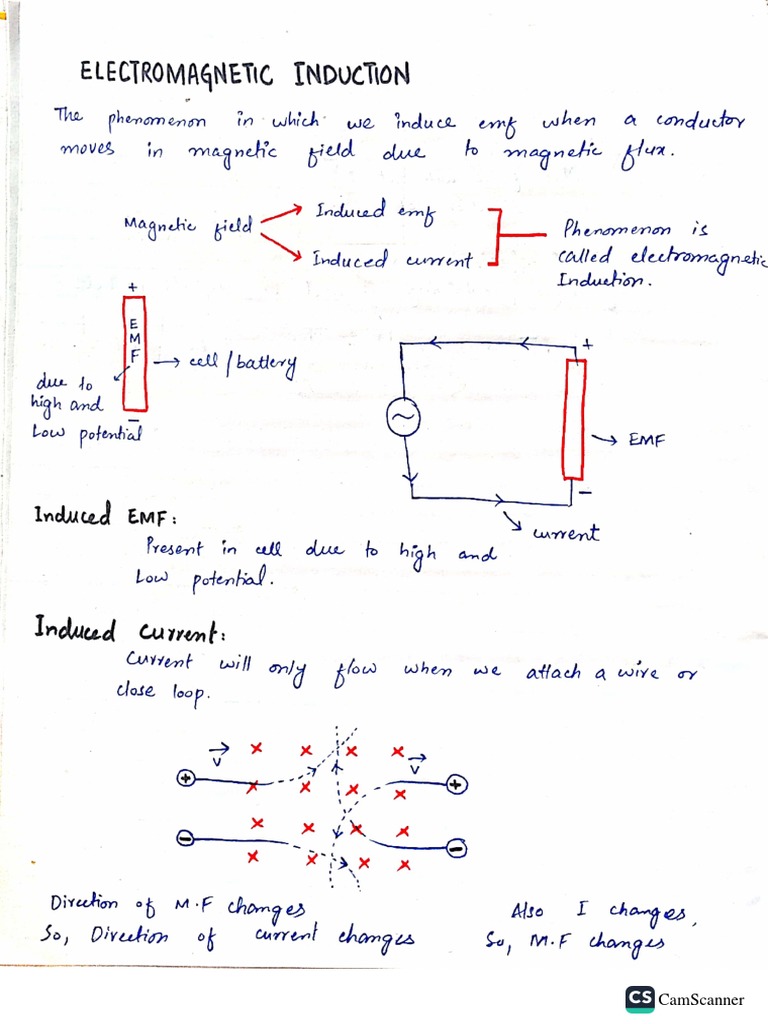 Electromagnetic Induction Notes mcqs | PDF