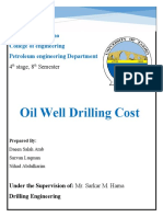Oil Well Drilling Cost: University of Zakho College of Engineering Petroleum Engineering Department