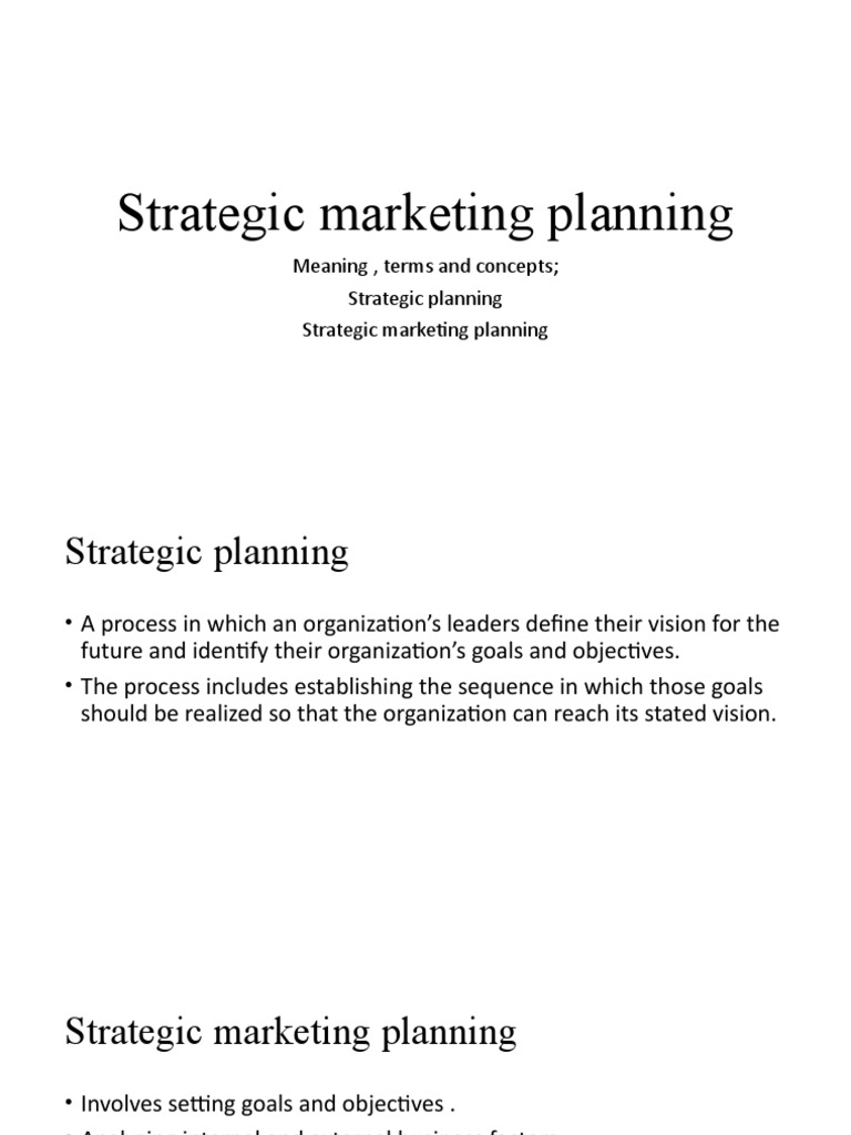 Strategic Marketing Planning | PDF