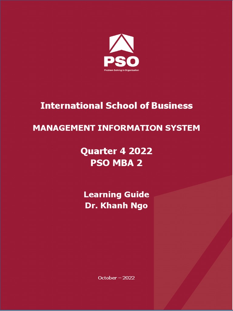 MIS2 - Oct22 - Learning Guide - Updated 25nov22 | PDF | Customer ...