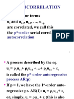 Autocorrelation: When Error Terms U and U, U,, U Are Correlated, We Call This The Serial Correlation or