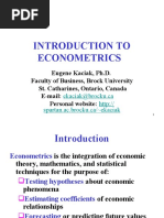 Introduction To Econometrics