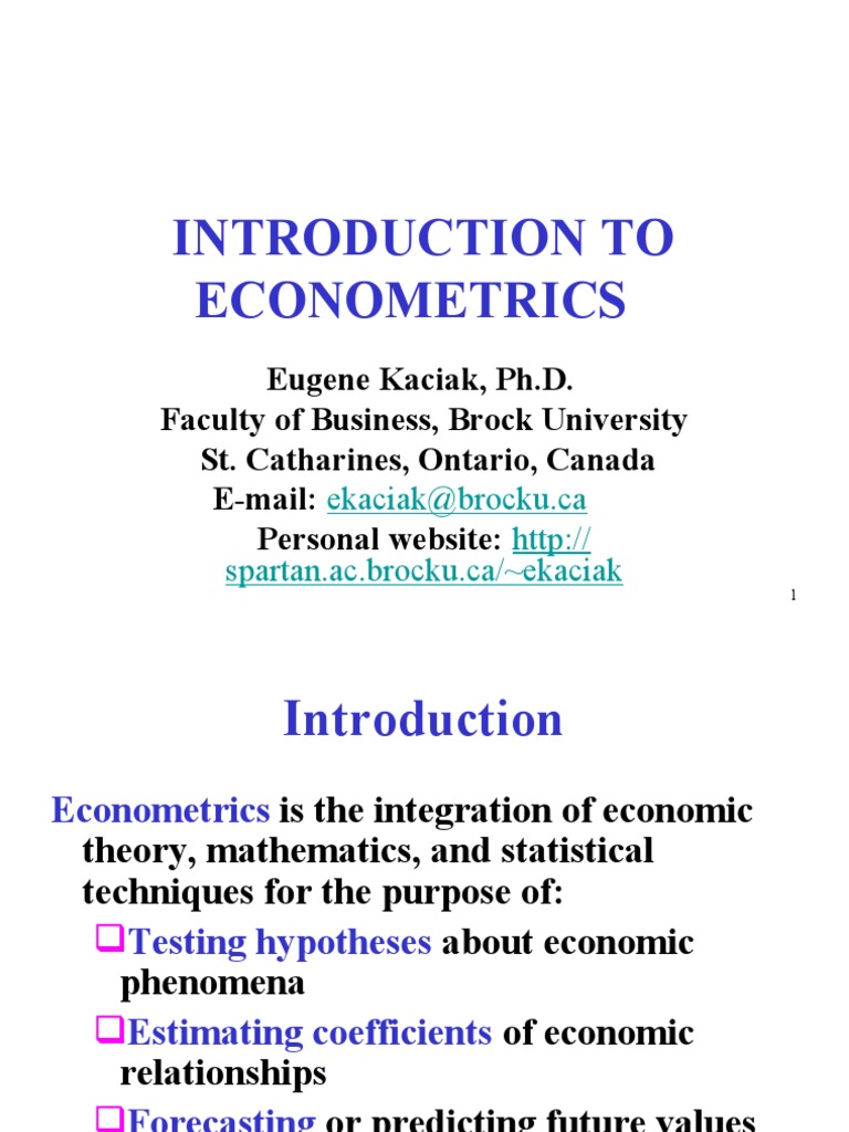 Introduction to econometrics pdf estimator econometrics