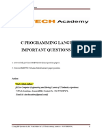 C Programming Language Important Questions List