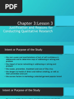 Chapter 3:lesson 3: Justification and Reasons For Conducting Qualitative Research